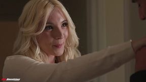 Blonde girl sucking on big dick and getting her pussy licked and pounded real hard