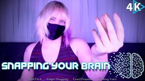 Snapping Your Brain - 4K - The Goddess Clue, Finger Snapping Triggers Painful Mental Destruction, Mind Melted By Pain And Pleasure, Intimidating Eye Contract, Piercing Blue Eyes, Echoing Voice