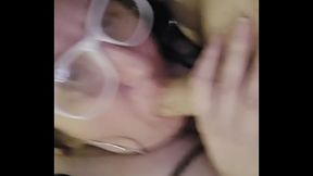 Hot milf with big natural tits gives a facial cumshot
