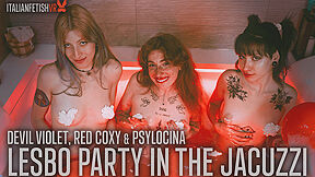 Red Coxy And Devil Violet - Lesbo Party In The Jacuzzi