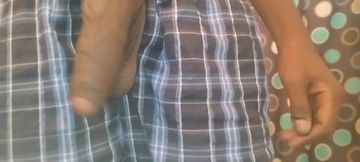 CMS Swinging big black uncut dick around and jerking