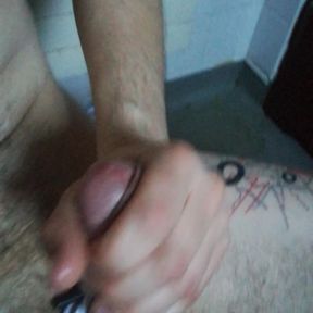 Sleazy wank cumshot