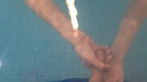 pov handjob and pussy fuck in the swimming pool