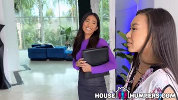 Asian Wife's Sultry Threesome with Real Estate Agent