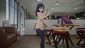 Hentai Mmd Dance Undress 3d Nude Dark Girl Socks Small Tits Marshall Maximizer Blue Hair Color Edit Smixix