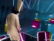 Beat Saber Mixed VR 01 part 4 von 4 playing gaming naked