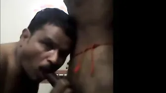 Tamil bear gives amateur blowjob and kisses lover