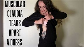 Muscular Claudia Tears Apart a Dress wmv