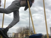 Hanging Wedgie In Park