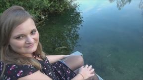 Fan knows me!!! Spontaneous outdoor fan quickie at the lake!