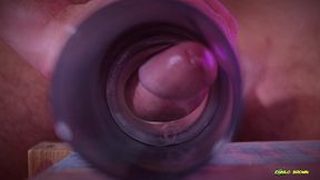 closeup view from inside my fake pussy while i fuck it slow and passionate until i shoot a big load. cum inside fleshlight - camilo brown