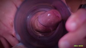 closeup view from inside my fake pussy while i fuck it slow and passionate until i shoot a big load. cum inside fleshlight - camilo brown