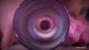 closeup view from inside my fake pussy while i fuck it slow and passionate until i shoot a big load. cum inside fleshlight - camilo brown