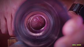 closeup view from inside my fake pussy while i fuck it slow and passionate until i shoot a big load. cum inside fleshlight - camilo brown