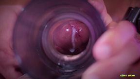 closeup view from inside my fake pussy while i fuck it slow and passionate until i shoot a big load. cum inside fleshlight - camilo brown