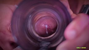 closeup view from inside my fake pussy while i fuck it slow and passionate until i shoot a big load. cum inside fleshlight - camilo brown