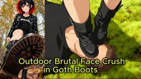 Facebusting Under Goth Boots - Nataly’s Outdoor Forest Trampling Crush | Anime