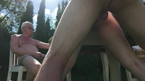 public anal sex in front of voyeur papy