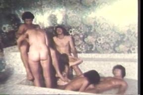 Vintage sex party in the jacuzzi
