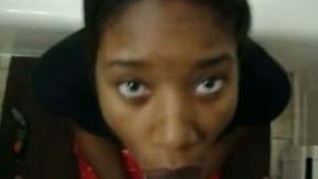 Amateur ebony milf gives head and gets huge load of sperm