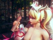 3D HENTAI OVERWATCH mercy jerking off your cock