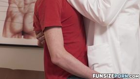FunsizePorn.com - Kinky hunk Dr Wolf bangs young Joshua Oaks during prostate examinat
