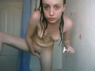 All wet kinky playful webcam black head was washing her own private parts