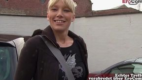 Busty Blonde Slut Gets Drilled in Public Street Casting