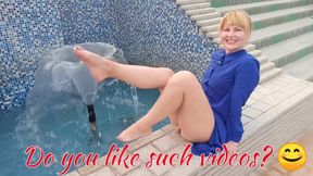 Elegant Beauty Enjoys a Refreshing Sunset Adventure in UAE