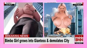 Jessy Bunny - Girl grows into Giantess & demolates City