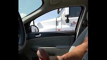 Trucker filming me stroking