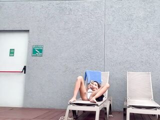 I recorded my celebrated influencer roommate sunbathing in brasilin strap here in medelin