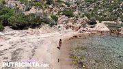 Lovey Model Putri Cinta Stripping Her Bikini Running on Beach Shore