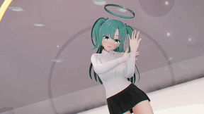 blue archive yuuka hentai undress dance teddy bear playboy girl mmd 3d clear blue hair