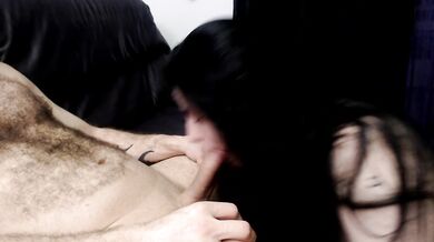 Violette deep throat sloppy cock worship on her knees