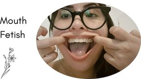 Inspecting my teeth with food