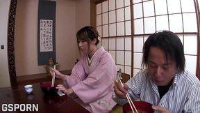 18 yo japanese teen with kimono like the old man to fuck her young pussy