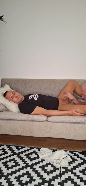 I Love How Albert Cuming. Enjoy a Handjob After Woke up