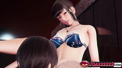 Wet Anime Girl Nanami in Pool Hentai Pussy Licking While Sitting in Chair, Dildo Masturbation, and Piledriver Pose Fingering Leading to Squirt