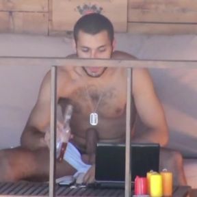 Exhib to the cum of straight Arab masturbating