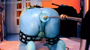 Hot blue Skin Avatar fucked by Machine clip 2