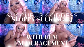 Succubus Goddess Sloppy BJ (White) Camshow with Cum Encouragement