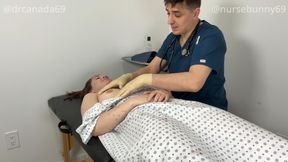 Examining Nurse Bunny's Breasts and Heart with Clit Stimulation