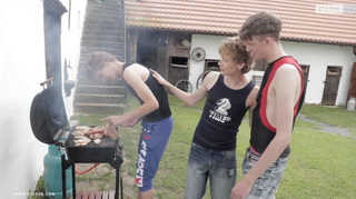 Friends go out for a barbecue and end up fucking bareback!