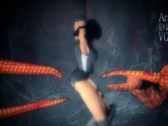 Tied up 3D anime cutie gets fucked