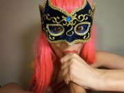 eccitante pompino in POV Jenny Pink prende tutto in bocca e ingoia - 4k