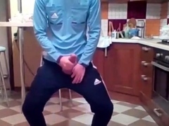 Cumming in my New Kitchen with my Big Cock