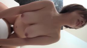 Wild Japanese Brunette's Boob-Frenzy Frolics; Hairy Hottie Fucks with Dildos, Gets Creamed