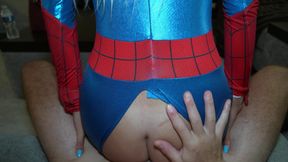 SpiderGirl Gets Covered in a Web of Her Step Bros Cum!