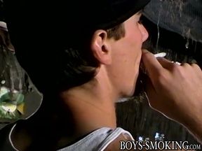 Cigar loving young men jerking off hard until a blasting end